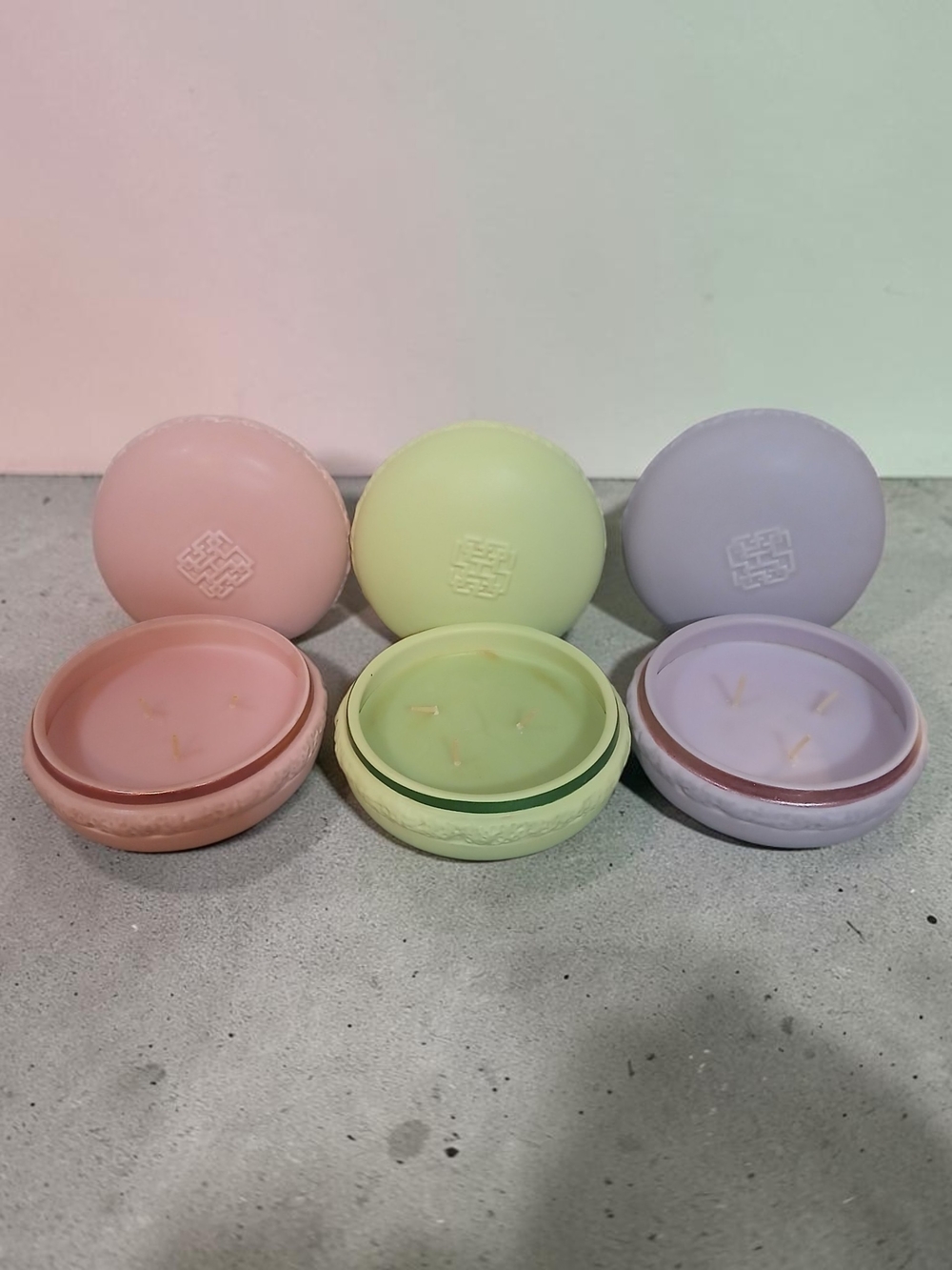 Pastel Macaron Multi-Wick Decorative Candle Trio